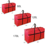 Extra-large Tarp Storage Bag (Red, 21Gal/80L) | Double Zipper, Moisture Resistant and Dustproof, Lightweight Foldable for Moving, Travel, Camping, and Seasonal Organization - Image 6