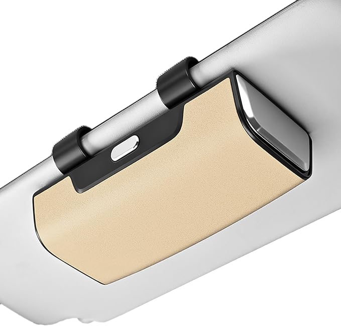 Car Sunglasses Holder for Sun Visor, Button Leather Eyeglass Hanger and Interior Storage Box by HOLDCY
