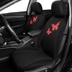 Flying Banner Butterfly car seat Covers ful Set Fashion Universal Lady Woman Female Rear Bench Split Colorized (Full Set, Red Black) - Image 3