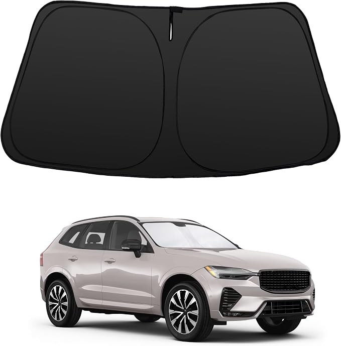 Windshield Sun Shade for 2018 2019 2020-2026 XC60 Volvo | Foldable, Full covered for windshield, Block UV Rays, Heat Reduction, Easy to install, Keeps Car Cooler by YYCKE