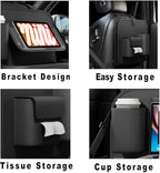 Backseat Car Organizer with Detachable Steering Wheel Tray 1 Pack,Car Back Seat Laptop Desk, Multifunctional Food Tray,Back Seat Car Storage & Tablet Holder for Kids (Black, 1PC) - Image 6