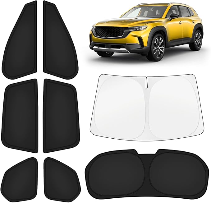 KUST Car Window Shades for Mazda CX-50 2023-2025 2026 Windshield Sun Shade Side Window Cover UV Block Privacy Protection CX50 Accessories for Camping Blackout Rear Back Full Set 8PCS by KUST
