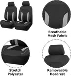 Bittwee Car Seat Covers Full Set, Breathable Automotive Front Seat Headrest Covers, Waterproof Comfortable Vehicle Seat Headrest Protection Accessories, Universal Fit (Gray) - Image 3
