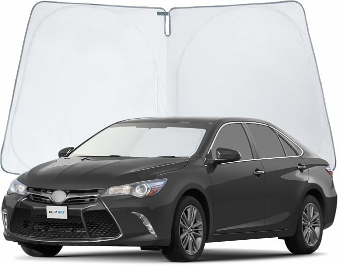 CLIM ART Windshield Sun Shade for Toyota Camry 2015-2017, Custom-Fit Foldable Car Sunshade, Vehicle Sun Protector, Front Auto Windshield Cover, Car Accessories - WS7005 by CLIMART