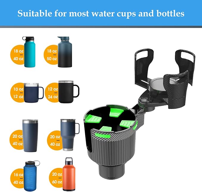 Car Cup Holder Expander Water Bottle Base fit Stanley fit owala for Yeti Rambler for Hydro Flasks 14/24/32/36/40oz -Adjustable Expandable Cup Holder Accessories for Most Cars Trucks. (BJ-2378) - Image 3