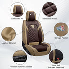 Fit for Toyota Prius Seat Covers 2001-2026,Premium Leather, 360° Full Protection, Thick Padding & Memory Foam, Waterproof & Stain-Resistant Car Seat Cover Full Set (5 Seat,Brown&Beige) - Image 6