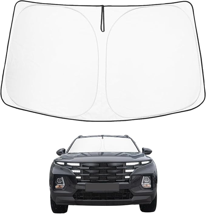 Proadsy Custom Fit 2022-2026 Hyundai Santa Cruz Car Windshield Sun Shade | 240T Heat Shield, Drops Temp 54°F, Blocks 99% UV, Prevents Dashboard Cracking, Summer Parking & Beach Trips, Easy Twist-Fold by Proadsy