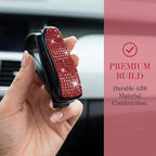 HZEL 2PCS Bling Sunglasses Holder for Car Visor, Crystal Rhinestone Sun Visor Eyeglasses and Ticket Card Mount Clip, Shiny Diamond Auto Glasses Hanger Holder, Universal for Vehicles (Red) - Image 4
