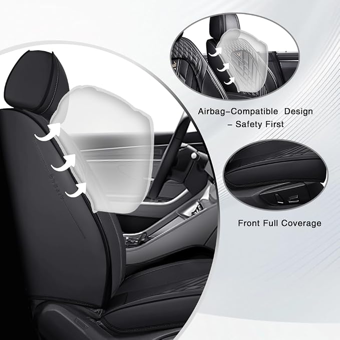Fit for Toyota 4Runner Seat Covers 2001-2026,Premium Leather, 360° Full Protection, Thick Padding & Memory Foam, Waterproof & Stain-Resistant Car Seat Cover Full Set (5 Seat,Black) - Image 2
