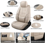 Car Seat Covers Full Set Custom Fit For Toyota Sienna 2021-2026, Beige | Lumbar Support, Premium Faux Leather, Breathable, Anti-Slip, Airbag Compatible, Waterproof, Car Seat Protectors, 2 Row-5Seat - Image 3