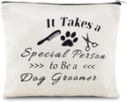 Sisadodo Dog Groomer Christmas Brithday Gifts for Women Men Dog Hairdresser Storage Bags for Dogs Groomers Canvas Cosmetic Makeup Bag Pouch Hair Stylist Travel Toiletry Bag with Zipper by Sisadodo