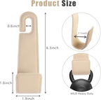 2-Pack Car Headrest Hooks, 1.1-Inch Wide Purse Hangers, Beige | Microfiber leather hooks with built-in metal cores keep purses, groceries and backpacks organized and within reach - Image 6