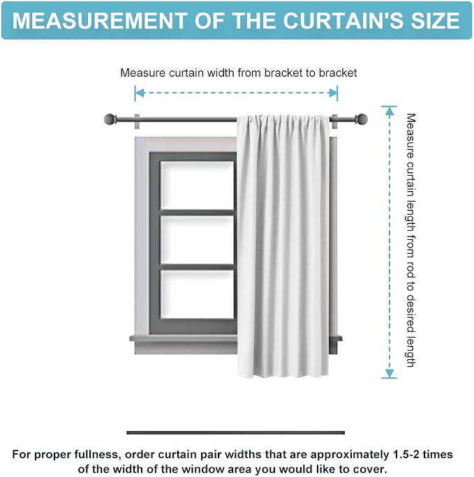 RYB HOME 54 inch Curtains for Living Room Bedroom, Rod Pocket | Thermal Insulated, Room Darkening, Temperature Balance, Shades for Studio Dorm Rental Room, W42 x L54, Natural, 2 Panels - Image 8