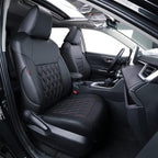 Faux Leather Seat Covers for 2022-2026 Toyota Corolla Cross,Non-Hybrid | Full Set Suv Seat Cushion for Corolla Cross L/XLE/LE,Luxury Waterproof Car Seat Protector,Factory Look,Black-Diamond by Coverdream