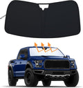 PIMCAR Windshield Sunshade for Ford F-150 2015-2020 | Premium 310T Reflective Polyester UV & Heat Blocker | Reduces Interior Temperature, Foldable with Storage Pouch by PIMCAR