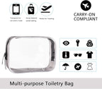 Buminee Clear Pouch Small, 6.6"x2.3"x4.7" TSA Approved Toiletry Bag, Travel Bags for Toiletries, Cosmetic Bag for Women and Men - 1 Pack Black - Image 4