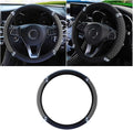 JOYCOURT 15 Inch Bling Soft Leather Car Steering Wheel Cover, Grey | Colorful Rhinestones Design, Auto Elastic Protector for Women Girls, Crystal Diamond Car Accessories for Most Cars, SUVs by JOYCOURT
