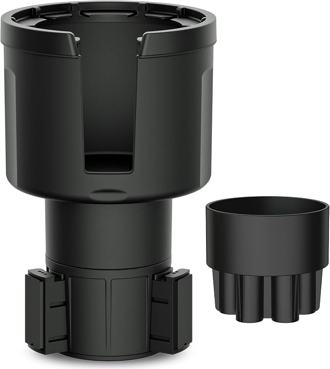 Car Cup Holder Expander (Long Base) - Adjustable Expandable Insert Extender, Automotive Adapter Holds Hydro-Flask, Yeti, Nalgene, Large (32 40 oz) Water Bottles, Big Drinks - Universal by Swigzy