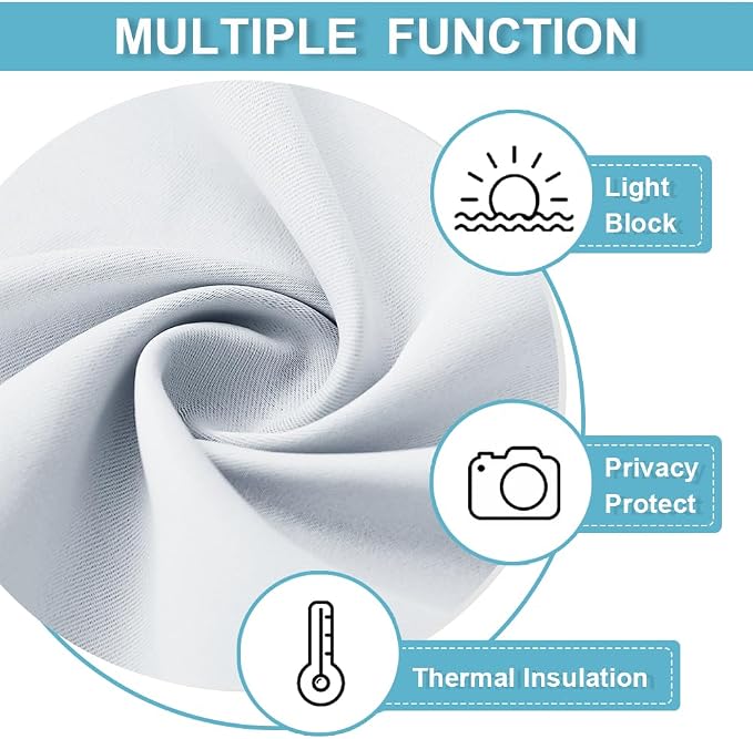 RYB HOME Blackout Door Curtain for Patio Front Tricia French Door Window | Thermal Insulated, Self Adhesive, Privacy, For Patio Kitchen Front Entry Front Back Door Glass Window, W30 x L69, 1 Panel - Image 7