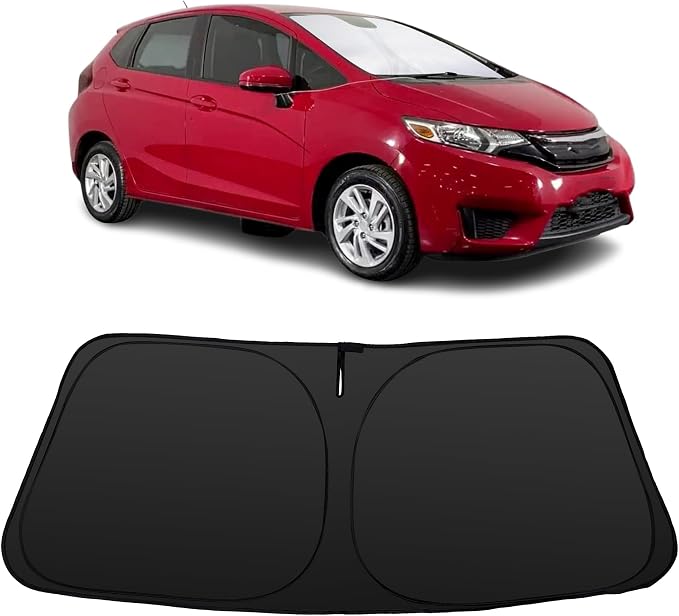 Windshield Sun Shade for Honda Fit 2015-2020 | Foldable, Full covered for windshield, Block UV Rays, Heat Reduction, Easy to install, Keeps Car Cooler by YYCKE