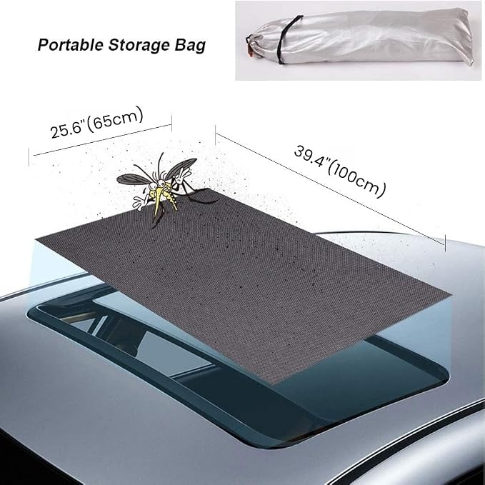 Magnetic Car Sunroof Sun Shade Breathable Mesh,Car roof Cover for Camping | UV Protection for Moonroof and Side Window, Quick Install, Sunroof Shade for SUV, Truck, Van, Car Camping Essentials - Image 6