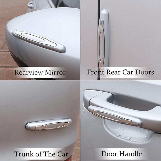 4 Pcs Car Door Edge Guards Car Side Door Protector Suitable for Various Car Pads Door Shock Absorbers-White - Image 5