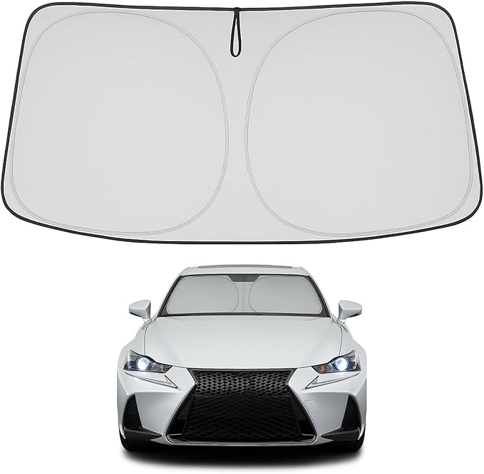 Proadsy Custom Fit 2014-2020 Lexus is Windshield Sun Shade, Blocks Heat | 240T Heat Shield, Drops Temp 54°F, Blocks 99% UV, Prevents Dashboard Cracking, Summer Parking & Beach Trips, Easy Twist-Fold by Proadsy