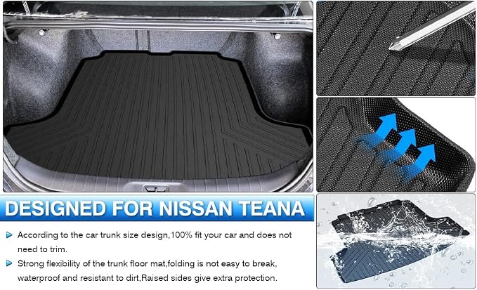 Powerty Trunk Mat for Nissan Altima Sedan 2019-2025 2026, All Weather TPE Cargo Mat Liner for Altima Rear Trunk - Image 5