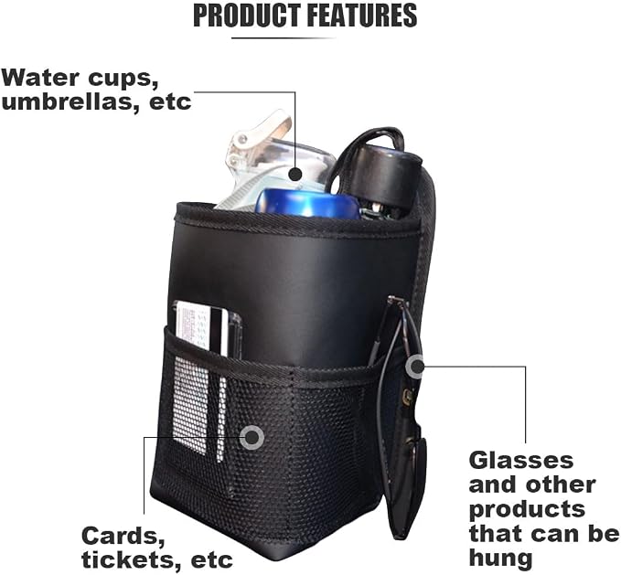 2-in-1 Large Cup Holder, 80 oz Multifunctional Car Seat Side Organizer, Hanging Water Bottle Holder Bag, Car Stuff Holder with Mesh Pocket for Phone & Drink, Suitable for Car SUV Truck (2 PCS) - Image 3
