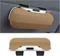 Zipelo 7.09 x 2.56 Inch Car Sun Visor Sunglasses Case, Beige | ABS construction, push-bounce opening, clip-on mounting, holds eyewear tickets and cards, car interior accessories by zipelo