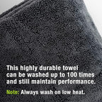 ExoForma Mega Car Drying Towel - Holds Up to 9 lbs, No Streaks, Scratches, or Water Spots | 1200 GSM Microfiber Double Twist Pile & Edgeless Design, 1 Quick & Effortless Dry, 2 Pack - 24” x 36” - Image 3