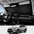 Proadsy Custom Fit 2019-2026 Toyota RAV4 Windshield Sun Shade, Blocks Heat | 240T Heat Shield, Drops Temp 54°F, Blocks 99% UV, Prevents Dashboard Cracking, Summer Parking & Beach Trips, Easy Twist-Fold by Proadsy