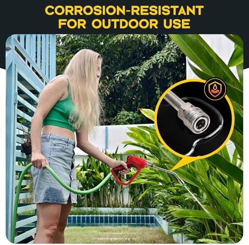 Pressure Washer Extension Wand with Gutter Cleaner Attachment, 30° 90° 120° Curved Rods, 1/4" Quick Connect Power Washer Lance, 4000 PSI - Image 7