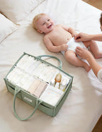 Quilted Diaper Caddy Organizer, Nursery Storage Basket with Dividers | Waterproof Caddy with Sturdy Handles, Portable for Changing Table or Car, Newborn Essentials, Baby Shower Gifts - Image 9