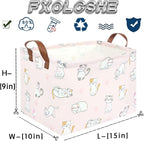 FXOLCSHE Rectangular Pink Cat Baskets,Cute Storage Basket Bin,Pink Gift Organizer,Empty Rectangular Cat Room Decor(Pink Cats) - Image 5