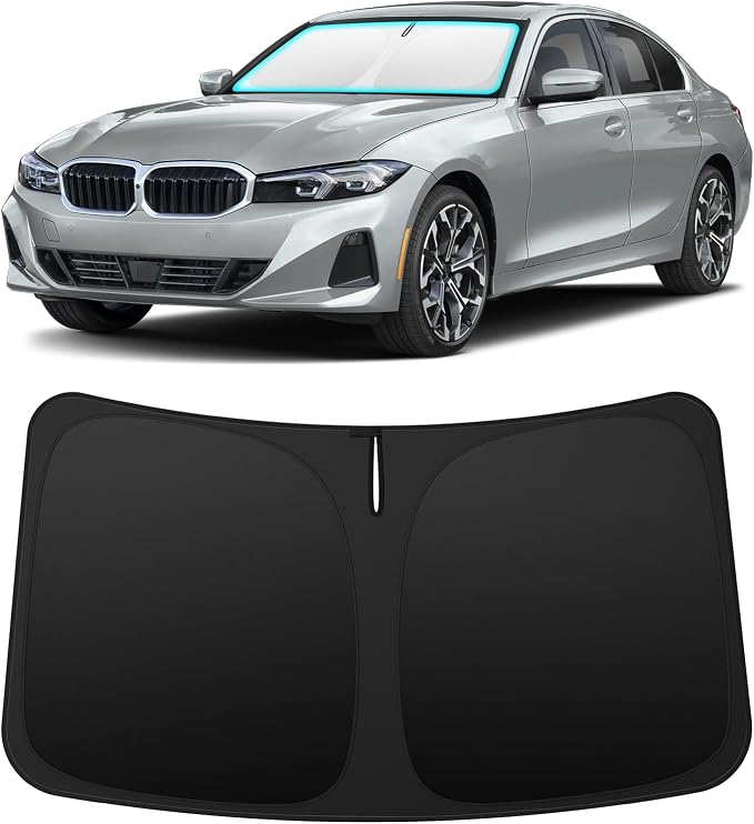 INSAUTO Custom Fit Windshield Sun Shade for BMW 3 Series 2019-2026 | Foldable Front Window Sunshade Car Accessories, UV & Heat Reflector, Keeps Interior Cool, Includes Storage Bag by INSAUTO