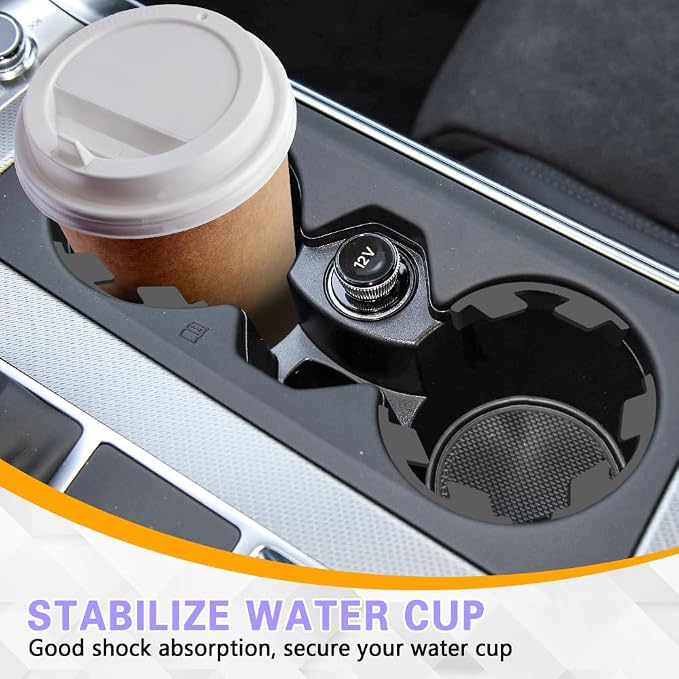 6PCS Silicone Car Cup Holder Insert with Arc Leaf Design, Car Cup Holder Expander, Silicone Self-Adhesive Cup Holder Stabilizer, Anti-Shake Auto Water Bottle Stabilizers for Most Vehicles - Image 6