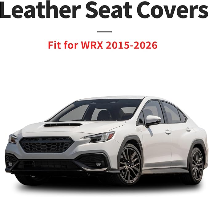 for Subaru WRX 2015-2025 2026 Car Seat Covers, Front Pair, Redline | Luxury Full Coverage Leather Seat Protectors, Waterproof Breathable, Non-Slip, Easy to Install, Airbag Compatible, All-Season - Image 4