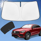 for 2016-2025 Mercedes-Benz GLC 300 Sun Shade Sunshade | Custom fit GLK Windshield Cover 4-Layer Front Window Shade Sun Visor 240T Foldable Shield Blocks UV Rays Cool Car Accessories by ZOIBVCARSUNSHADE