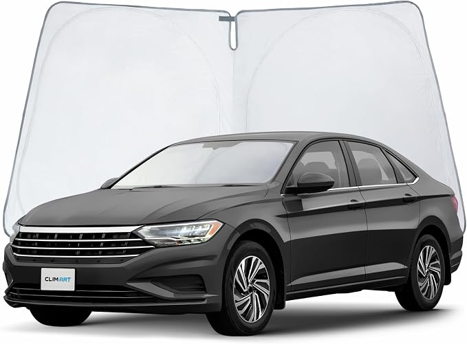 CLIM ART Windshield Sun Shade for Volkswagen (VW) Jetta 2019-2026, Custom-Fit Foldable Car Sunshade, Vehicle Sun Protector, Front Auto Windshield Cover, Car Accessories - WS3032 by CLIMART