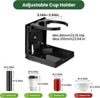 2pcs Wall Cup Holder, Boat Cup Holder, Diamond Embossed Texture | Folding Cup Holder for Boat, 2.36"-3.94'' Adjustable RV Cup Holder Fits Most Sizes of Cups Mugs Bottles, ABS, Black - Image 2