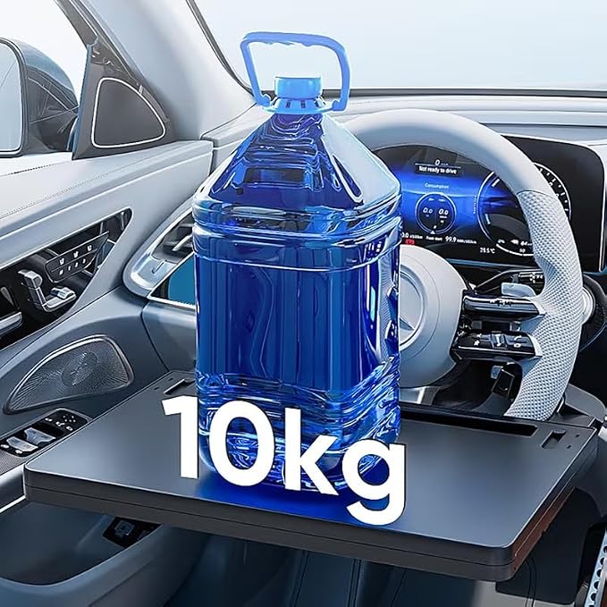 Portable Large Steering Wheel Tray Table for Car - Adjustable Laptop Holder Desk & Food Trays, Car Tray that Fits Over Steering Wheel Cover, Eating Food & Working, Driver Office Accessories - Image 5