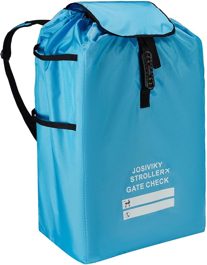 Universal Foldable Stroller & Car Seat Airplane Gate Check Travel Bag, Blue | Water Resistant Fabric, Adjustable Shoulder Straps for Easy Carry, Airplane Travel Essential. - Image 8