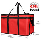 Bodaon Insulated Food Delivery Bag, Grocery Cooler Bag, Red, XXX-Large, 1Pk | Food Warmers for Parties, Catering Supplies for Rideshare, Thermal Bags for Cold and Hot Food Carrier, Pizza Delivery/Picnic - Image 2