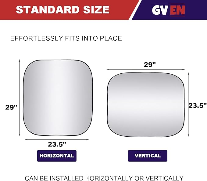Gven Windshield Sun Shade 2pcs with Bonus Car Sunshade for Front Window Shades 2025 Technology Reflect UV and Heat Sun Visor Automotive Interior Sun Protection (Silver, S) - Image 2