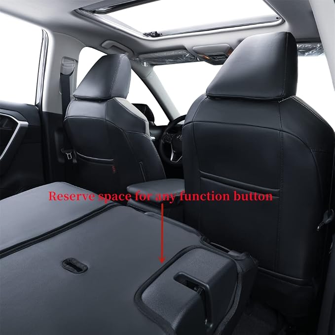 coverdream Corolla Waterproof Leather Seat Covers Custom Fit for 2023 2024 2025 Toyota Corolla Hybrid LE Seat Covers,Full Coverage,Airbag Compatible Car Seat Protector(Full Set,Black/Gray) - Image 5