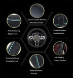 Car Steering Wheel Cover,Anti-Slip, Safety, Soft, Breathable,Heavy Duty, Thick,Full Surround,Sports Style (Black with Light Blue Line) - Image 2