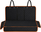 Car Back Seat Cover, Waterproof Non-Slip Pet Rear Seat Protector with Side Flaps, Scratchproof Oxford Cloth Pet Bench Backseat Cover for Most Vehicles, Car Accessories (Black & Orange) by Unknown