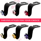 Yourkar 4 PCS Car Seat Headrest Hook, Plastic Headrest Hooks with Adhesive Flower, Auto Back Seat Hanger Storage Hook for Grocery Bag Purse Handbag Umbrella, Car Accessories (Red) - Image 6