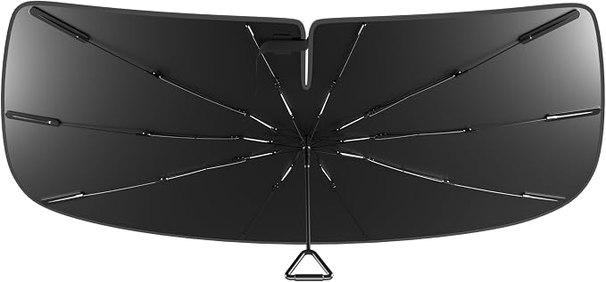 Windshield Sun Shade Umbrella for Toyota 4Runner 2010-2024, Foldable Umbrella Sunshade with Silver Heat Shield to Keep Cool by Pigenius